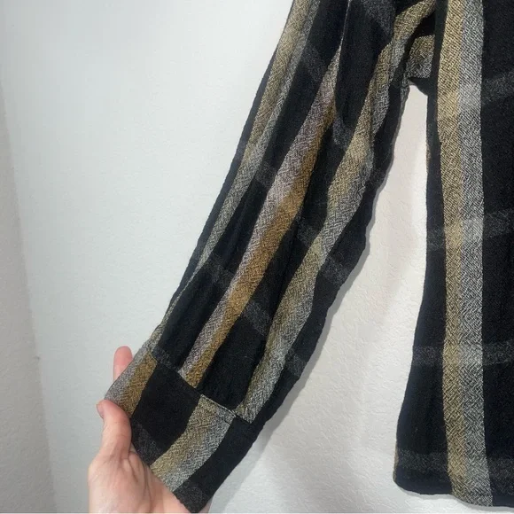 Madewell Highroad Popover Shirt in Lessing Plaid black with an white size M - Picture 13 of 14